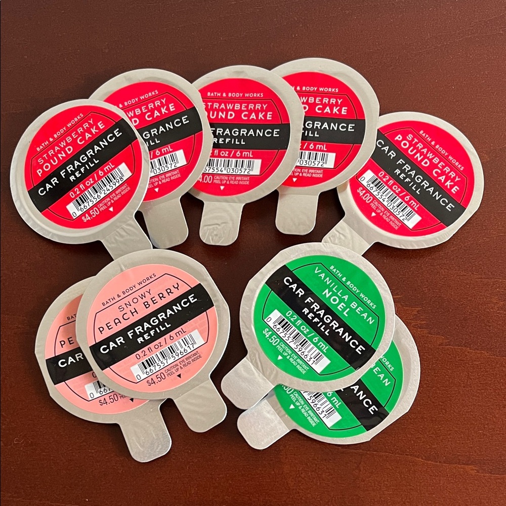 Bath & Body Works Car Fragrance Refill Set - Red, Green, Pink